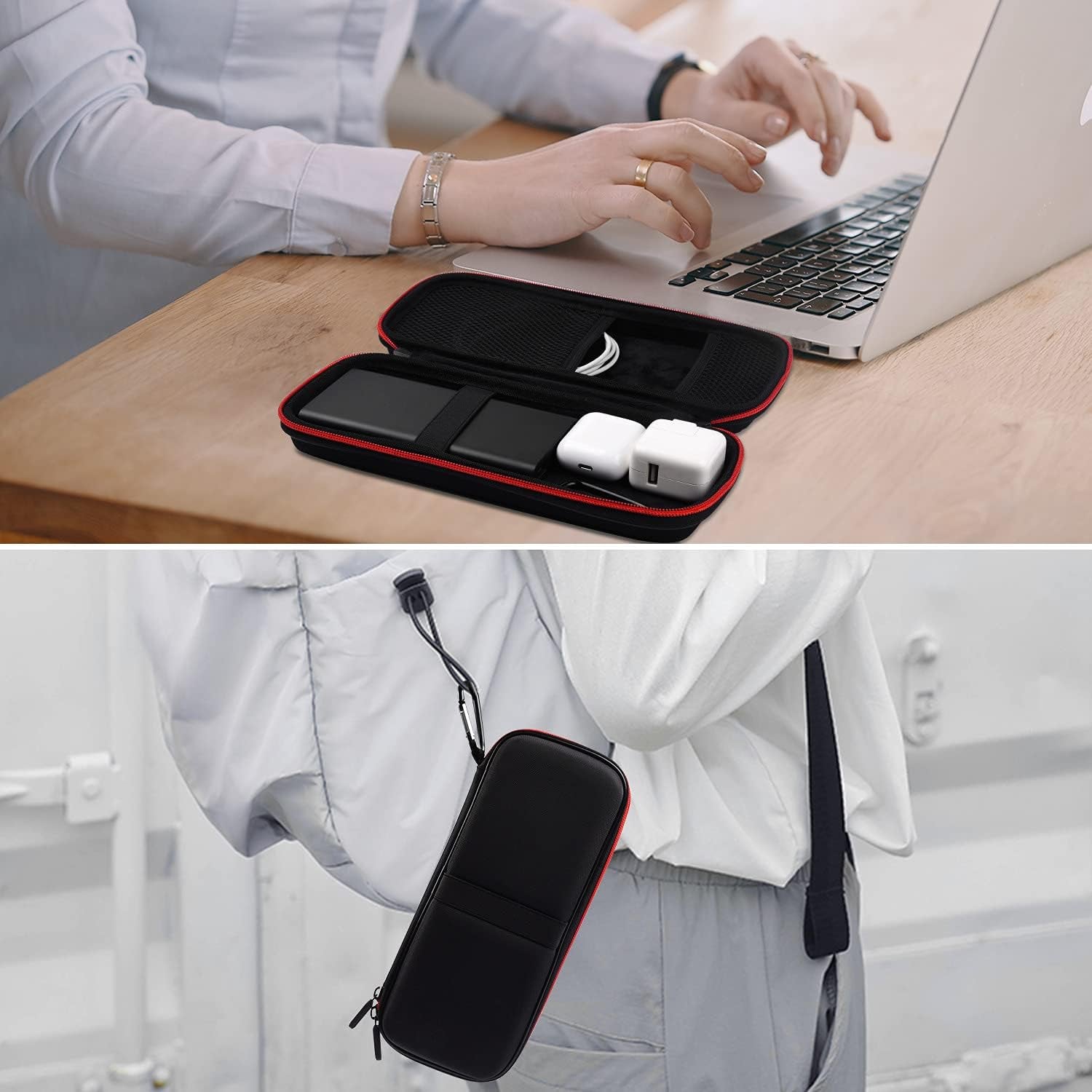 Hard Travel Case Fit for Ravpower 26800/20100/20000Mah, Anker Power Core 26800Mah/Powercore +26800Mah, Dulla M50000 Power Bank 12000Mah, ROMOSS 30000Mah, Lab599 Tx500 Radio by (Large Black)