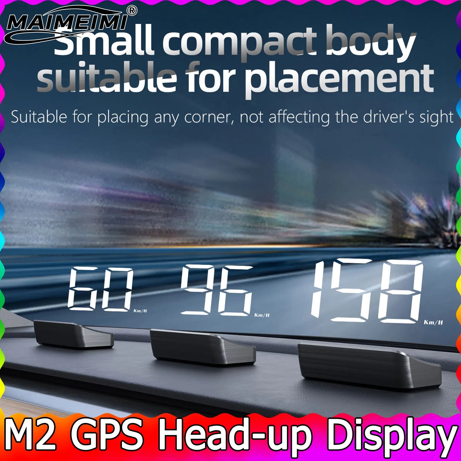 Universal Speedometer KMH M2 GPS HUD Head up Display Car USB Cable Plug & Play GPS & Beidou Dual Satellite System
