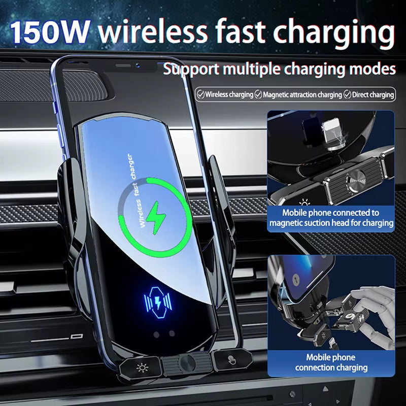 Car Wireless Charger Magnetic Cell Phone Holder Mobile Phone Stand in Car GPS Support 360° Rotatable Mount for Iphone Xiaomi