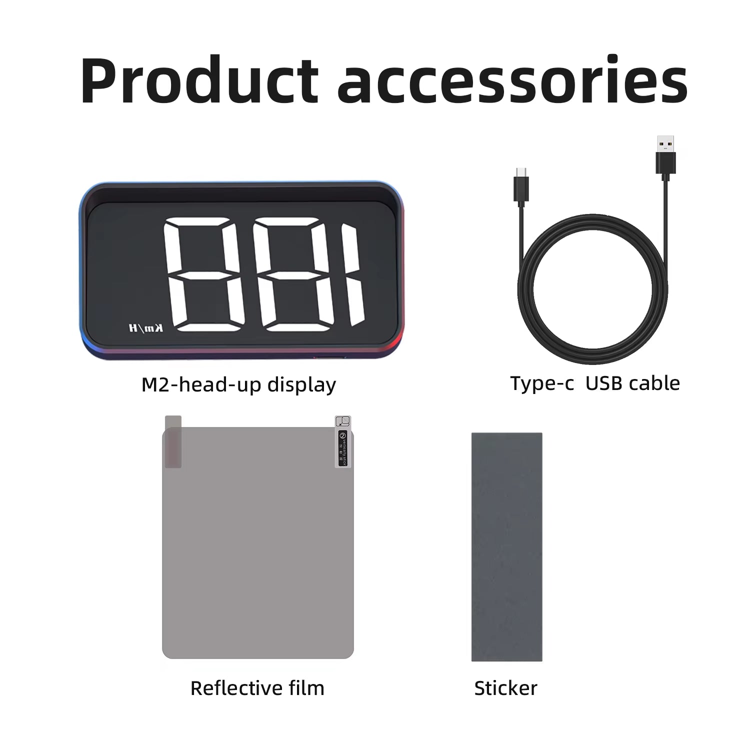 Universal Speedometer KMH M2 GPS HUD Head up Display Car USB Cable Plug &amp; Play GPS &amp; Beidou Dual Satellite System