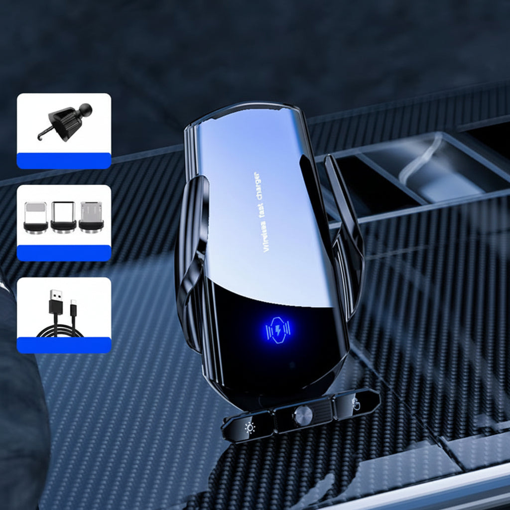 Car Wireless Charger Magnetic Cell Phone Holder Mobile Phone Stand in Car GPS Support 360° Rotatable Mount for Iphone Xiaomi