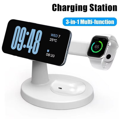 3 in 1 Magnetic Wireless Charger Stand for Magsafe Iphone 16 15 14 13 Pro Max Apple Watch 9 8 Airpods Pro Fast Charging Station