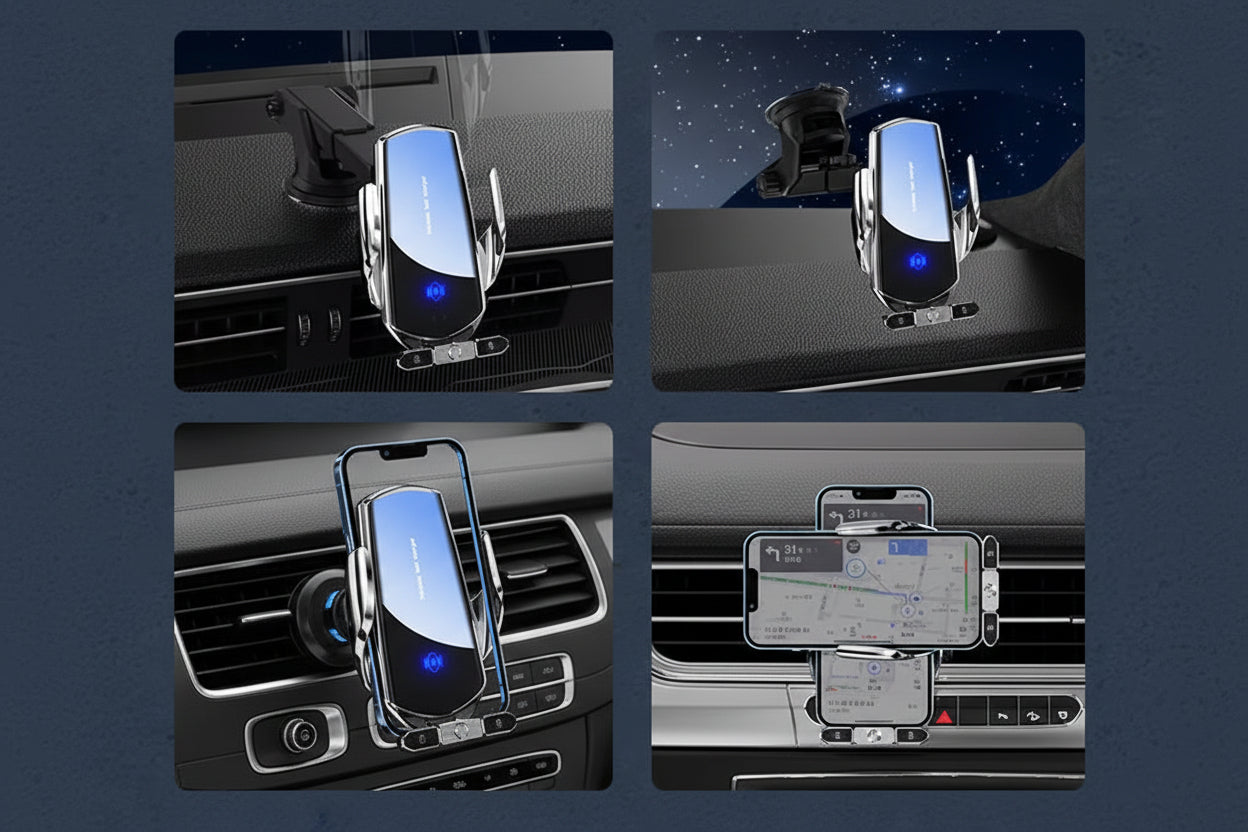 Car Wireless Charger Magnetic Cell Phone Holder Mobile Phone Stand in Car GPS Support 360° Rotatable Mount for Iphone Xiaomi