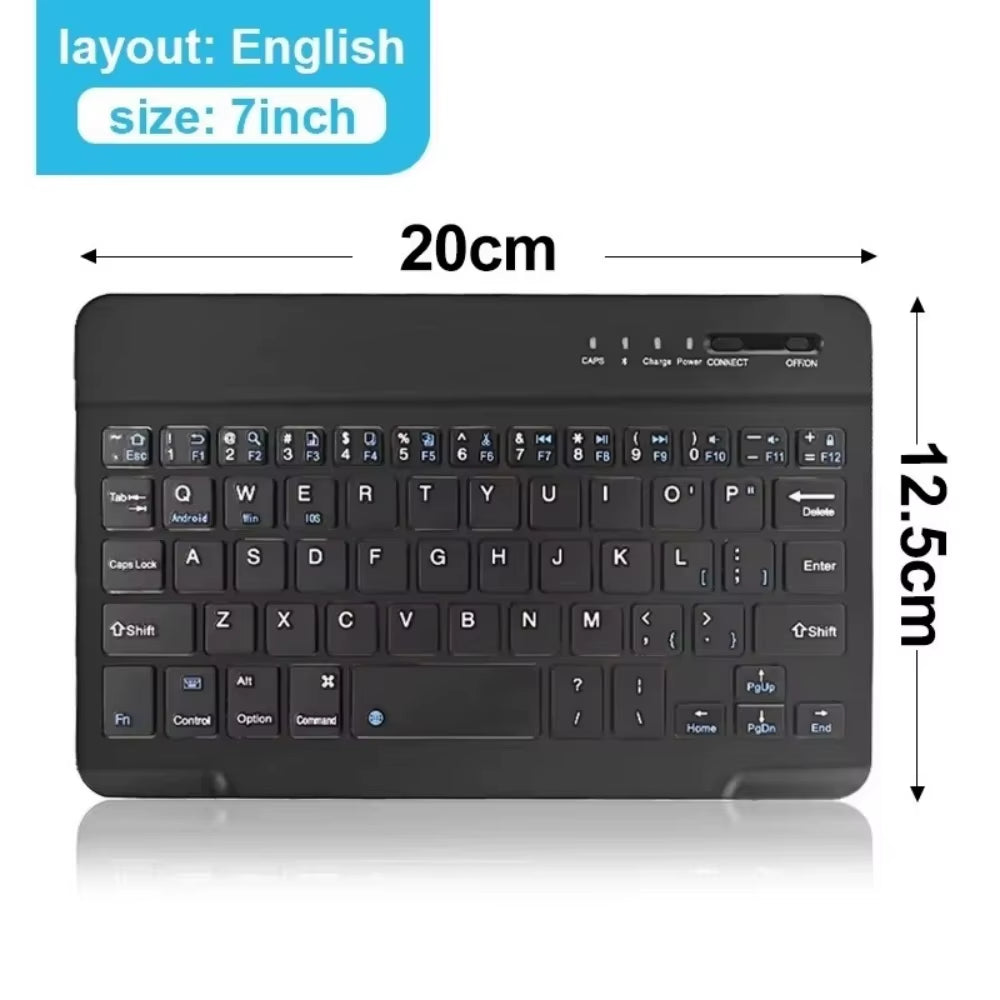 7/10Inch Bluetooth 5.1 Keyboard Mini Wireless Keyboard for Ipad Pro Air Notebook Rechargeable Gaming Keyboard for Laptop Tablet