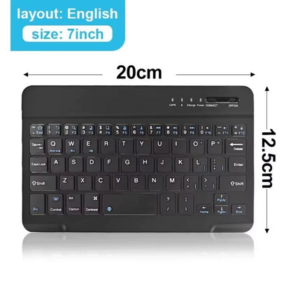 7/10Inch Bluetooth 5.1 Keyboard Mini Wireless Keyboard for Ipad Pro Air Notebook Rechargeable Gaming Keyboard for Laptop Tablet