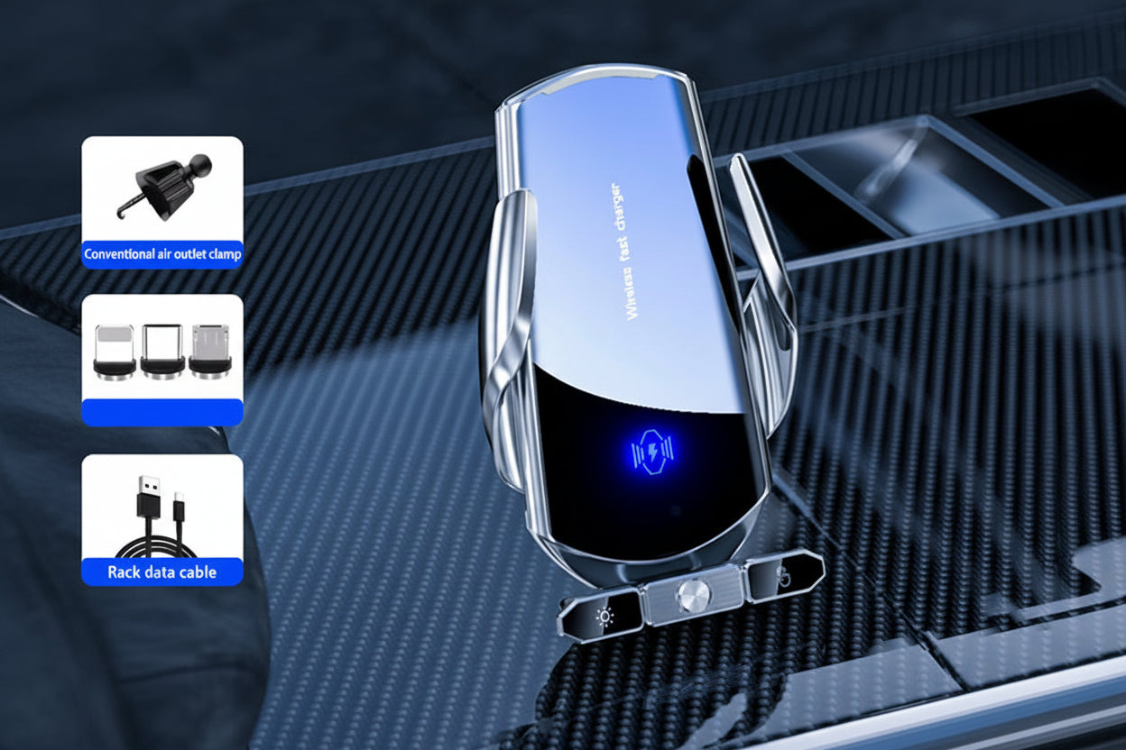 Car Wireless Charger Magnetic Cell Phone Holder Mobile Phone Stand in Car GPS Support 360° Rotatable Mount for Iphone Xiaomi